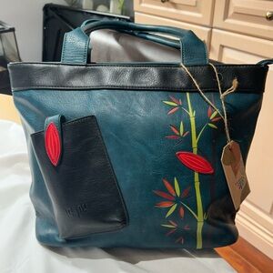 Espe purse Teal green and black New